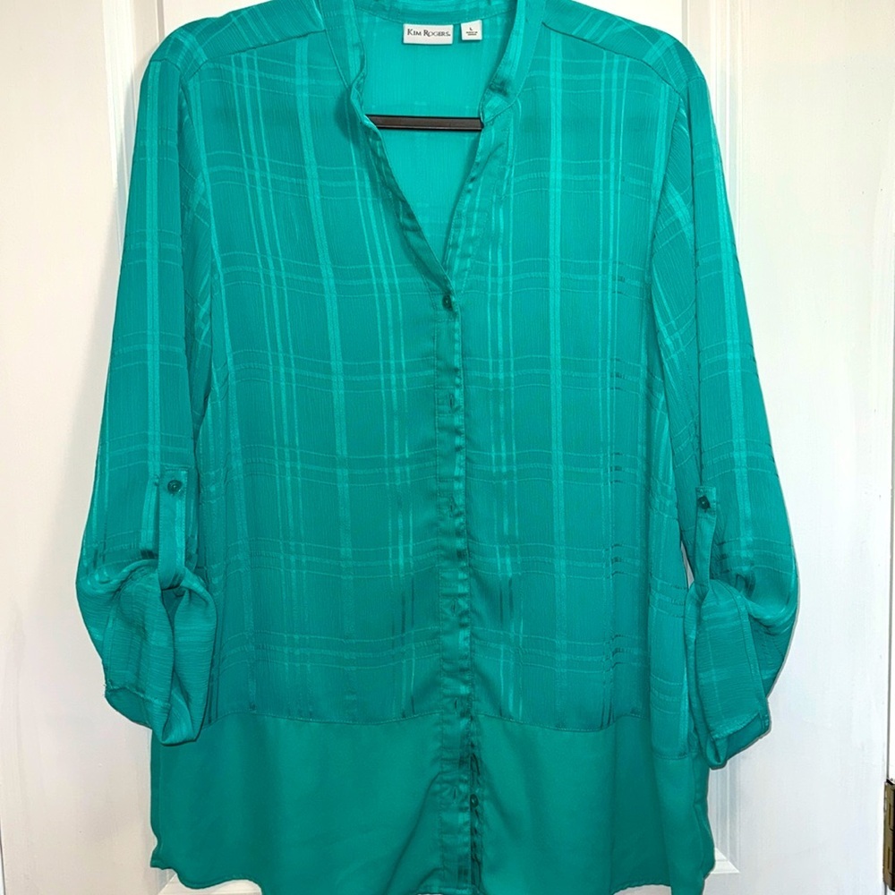 Kim Rogers Aqua Blouse